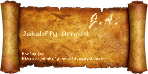 Jakabffy Arnold névjegykártya