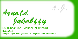 arnold jakabffy business card